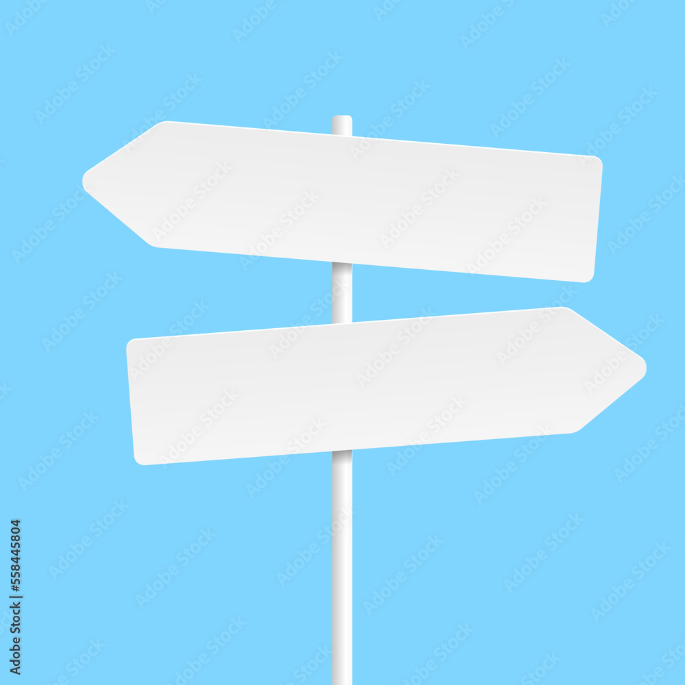 Poster white direction icon isolated on a white background. 3d rendering