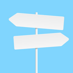 White direction icon isolated on a white background. 3d rendering