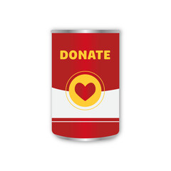 Red Heart Canned Food Donation Transparent Clipart