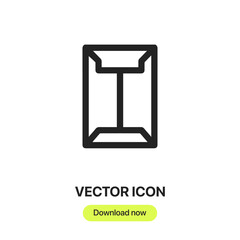 envelope icon vector. Linear style sign for mobile concept and web design. envelope symbol illustration. Pixel vector graphics - Vector.