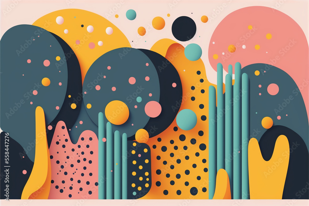 Aufkleber abstract background in memphis style. generative ai