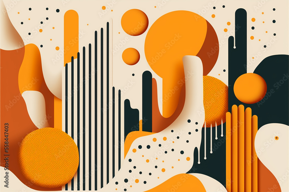 Poster abstract background in memphis style. generative ai