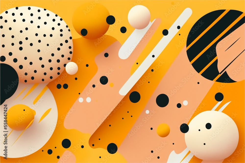 Poster abstract background in memphis style. generative ai