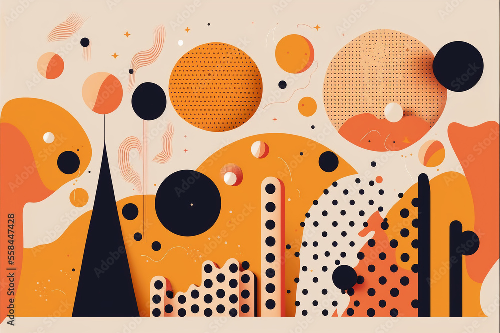 Poster abstract background in memphis style. generative ai