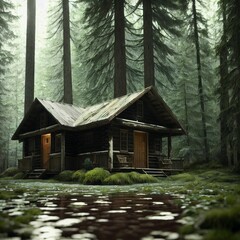 Cabin in the woods.