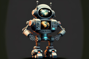 Fototapeta premium Robot in for a web presentation or other visual asset. Generative AI