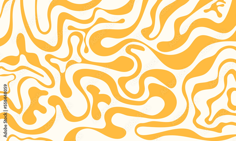 Sticker trendy vector background in retro 70s,60s style. abstract horizontal background with waves.pastel co