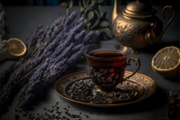 Obraz na płótnie Canvas Turkish Tea with Lavender