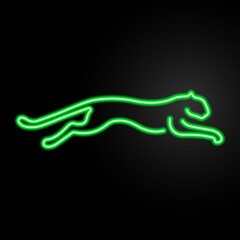 jaguar neon sign, modern glowing banner design, colorful modern design trends on black background. Vector illustration. © Oleh