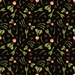 seamless pattern with vegetables for printing design on textile, paper, fabric.