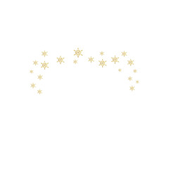 Gold Cluster Of Falling Snowflakes Border Frame Transparent Clipart