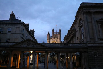 Fototapeta premium Night in Bath Somerset, England Great Britain