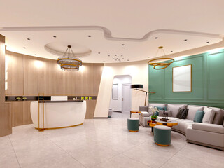 3d render of beauty spa nail saloon