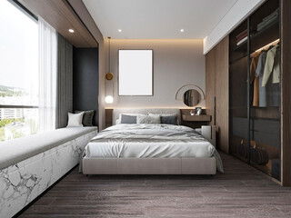 3d render of bedroom