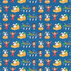 Cute Chinese New Year, happy lunar new year postcard design. Vector backgrounds.