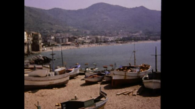 Italy 1975, Cefalu city view in 70s