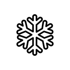 Snowflake color line icon. Geometric ornament. Festive decoration.