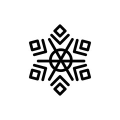 Snowflake color line icon. Geometric ornament. Festive decoration.