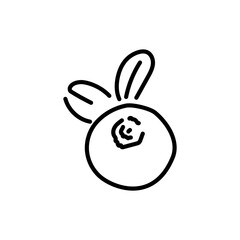 Blueberry color line icon. Organic detox food.