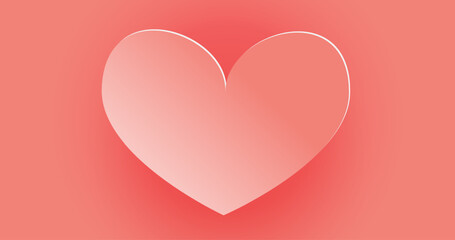 Happy Valentine day celebration card template. Paper cut 3d cute hearts background vector illustration