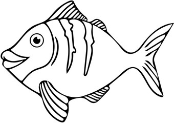 vector image- small fish with two stripes