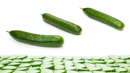 Cucumber isolated on white background.