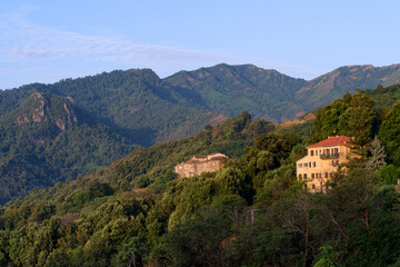Fototapeta na wymiar Velone-Orneto village in Upper Corsica mountain