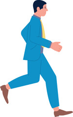 Businessman hurrying for work. Deadline concept. Man running