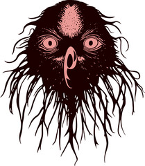 Creepy creature head