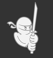Ninja hand draw lines style