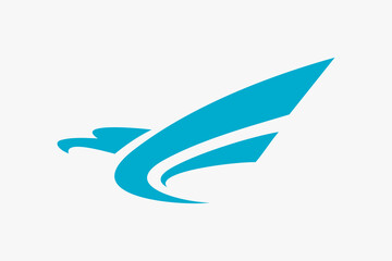 Letter F falcon bird logo