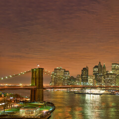 Fototapeta na wymiar View of New York City at night.