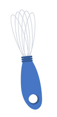 Hand whisk for beating dough. Kitchenware for home baking and cooking. Illustration isolated design