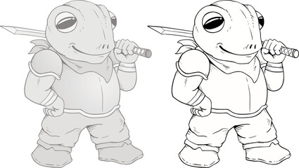 Warrior frog to coloring