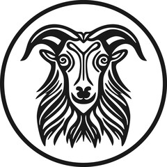 Original goat face illustration