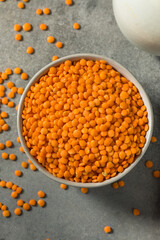 Raw Organic Red Lentils Legume