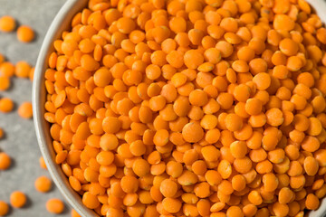 Raw Organic Red Lentils Legume