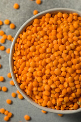 Raw Organic Red Lentils Legume