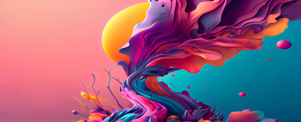 Obraz premium Abstract mixed paint the background