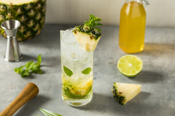 Boozy Refreshing Pineapple Mojito Cocktail