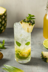 Boozy Refreshing Pineapple Mojito Cocktail