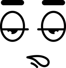 Unamuzed face expression. Dissatisfied emotion in cartoon style