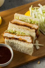 Homemade Japanese Chicken Katsu Sando Sandwich