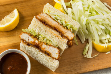 Homemade Japanese Chicken Katsu Sando Sandwich