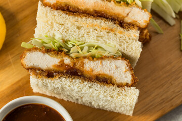 Homemade Japanese Chicken Katsu Sando Sandwich