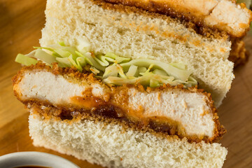 Homemade Japanese Chicken Katsu Sando Sandwich