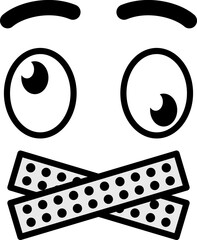 Silent face with closed mouth. Stop talking emoji