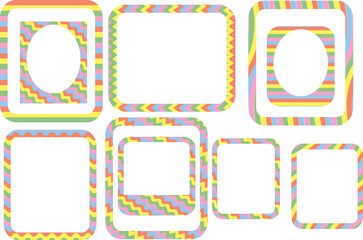 set of colorful isolated frames for your design, photo, for scrapbooking cardmaking, wishing card. Border, label with strips., abstract, art, background, banner, border, boy, business, button, card ma