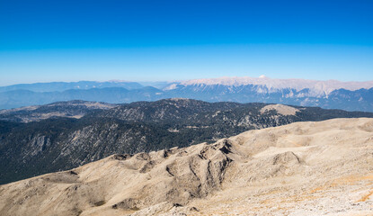 Fototapeta na wymiar Panoramic view from the peak of Tahtali