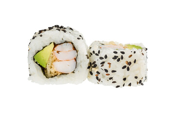 Sushi sobre fondo blanco